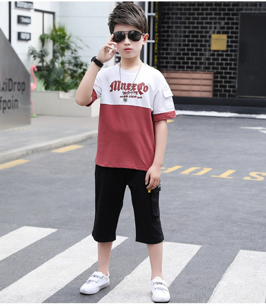 Elegant boys' suit (T-shirt - short jeans pants)