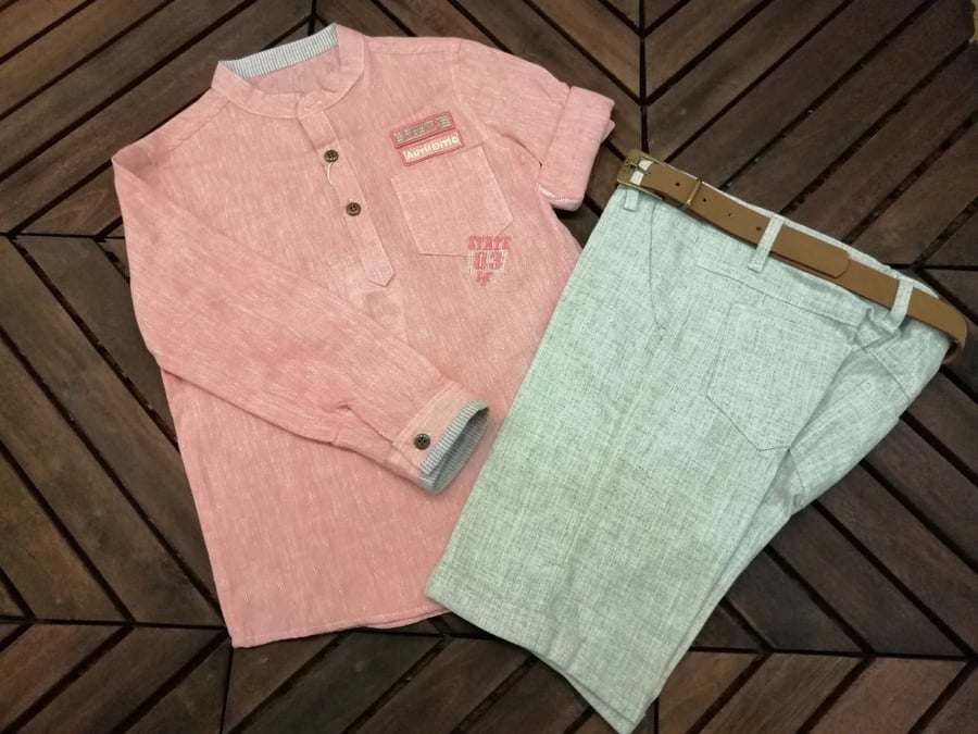 Elegant suit (shirt - shorts - belt) Turkish craftsmanship