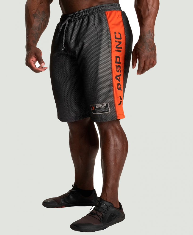 GASP NO.1 MESH SHORTS - BLACK/FLAME