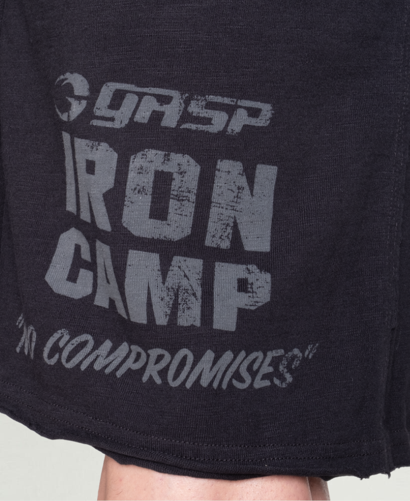 GASP THROWBACK GYM SHORTS - BLACK/GREY