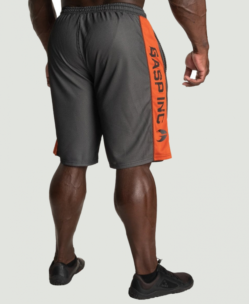 GASP NO.1 MESH SHORTS - BLACK/FLAME