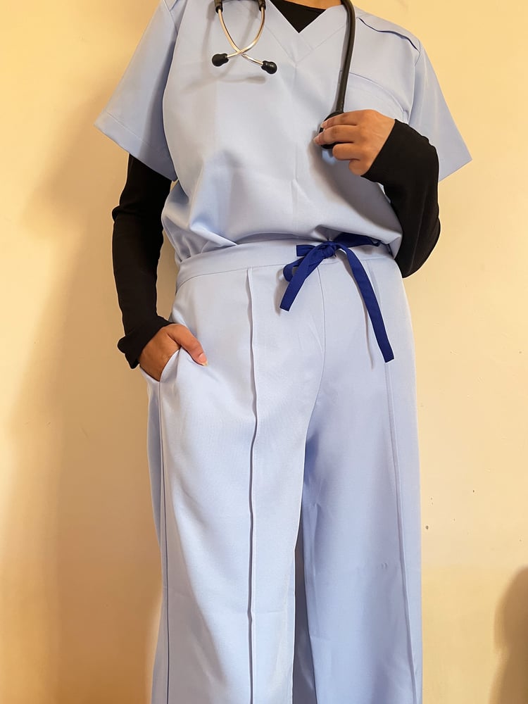 Formal scrub - blue sky