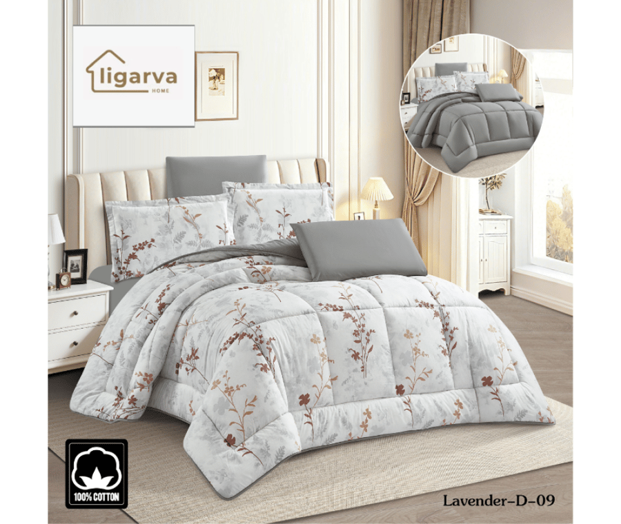 مفرش سرير نفرين قطن 100% LAVENDER-D-09