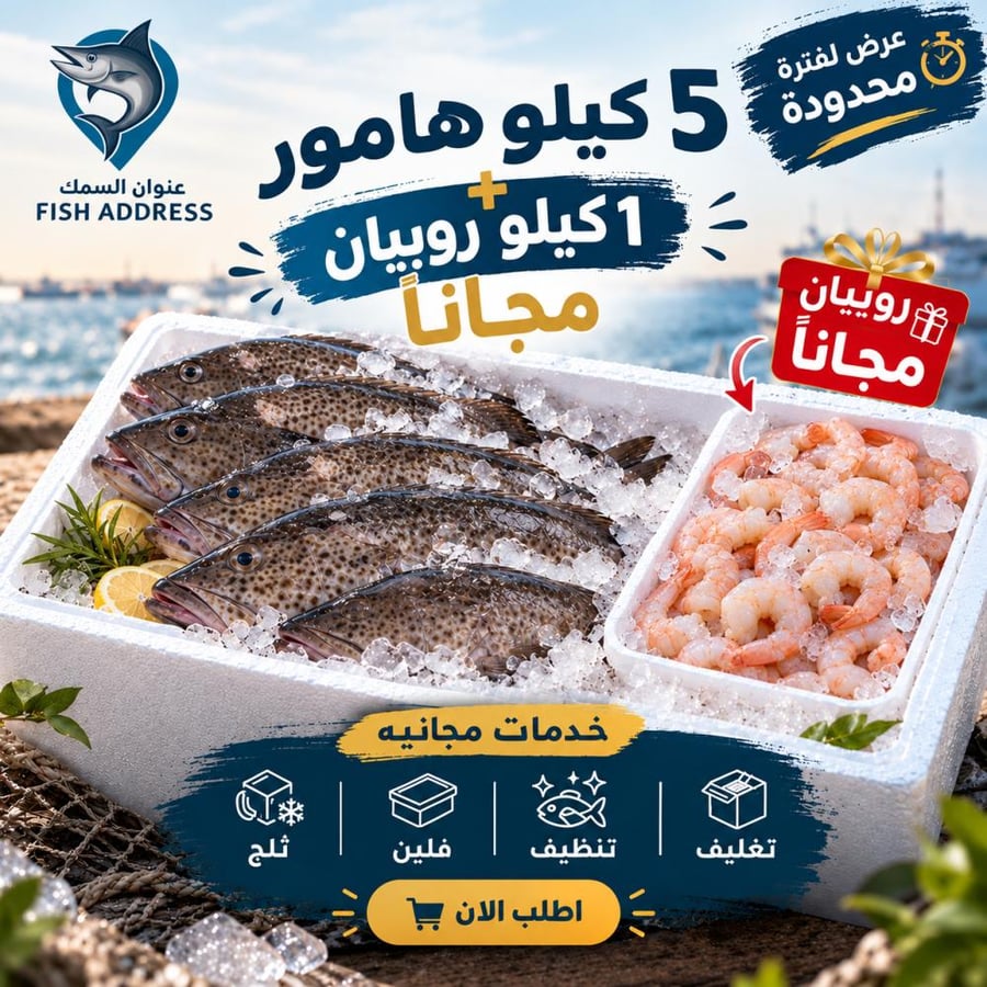 بوكس هامور + 1 كيلو روبيان مجانا