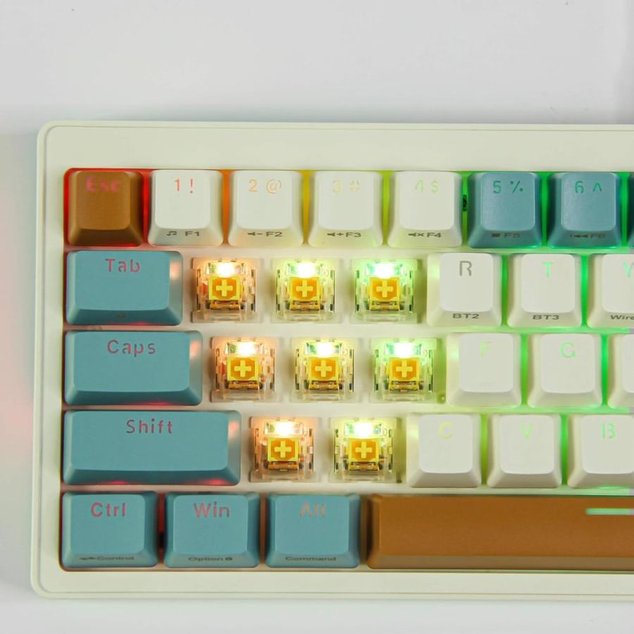 keyboard ZA68 Pro  yellow and grey 68%