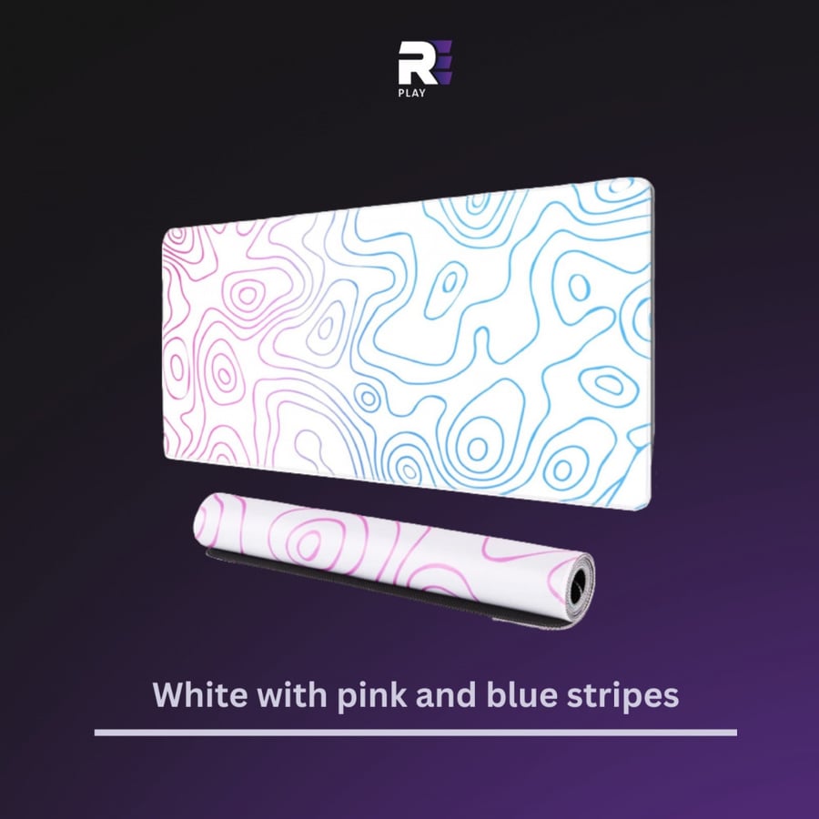 ماوس باد ابيض -  white with pink and blue stripes