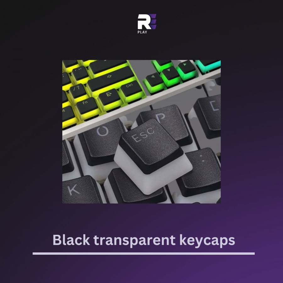 كي كابس شفاف اسود - keycaps black