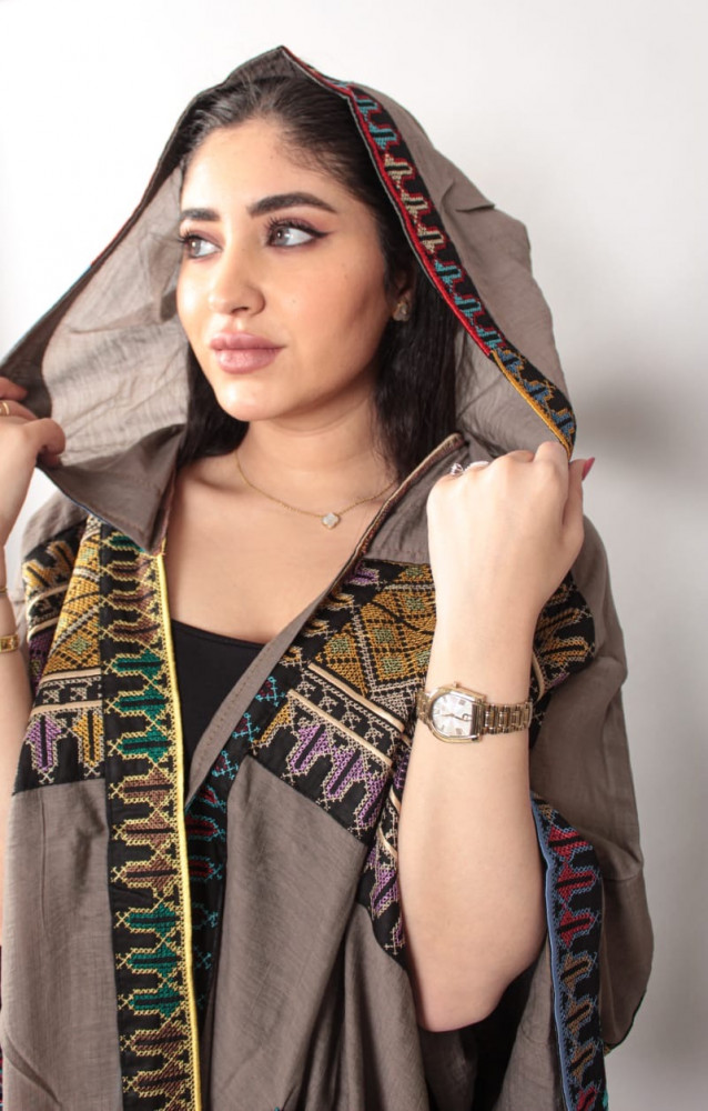 بشت نسائي صيفي بقبعه تطريز فلسطيني