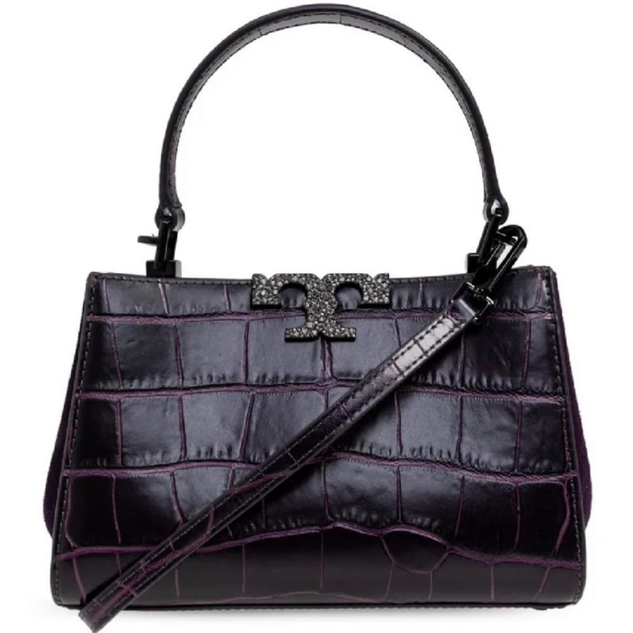 توري بورش ميني جلد بنفسجي  Tory Burch elanor croc purple mini