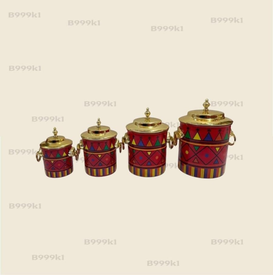 طقم علب سكريات نقشه عسيري 4/ح
