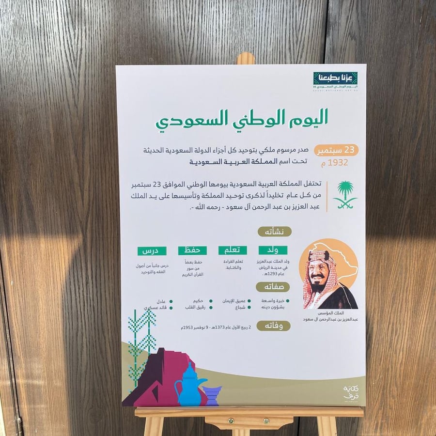 Saudi National Day board, full size, complete