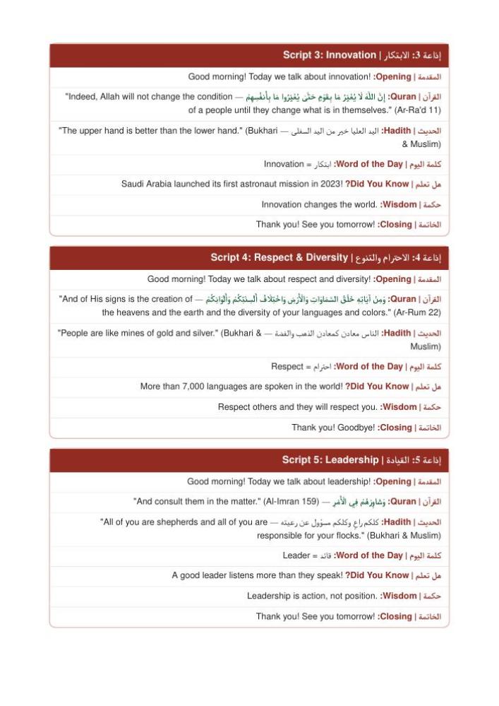 معاينة داخلية من إذاعة اللغة الإنجليزية للصف السادس