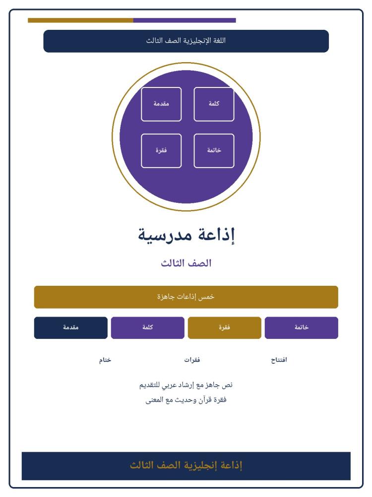 غلاف إذاعة إنجليزية الصف الثالث