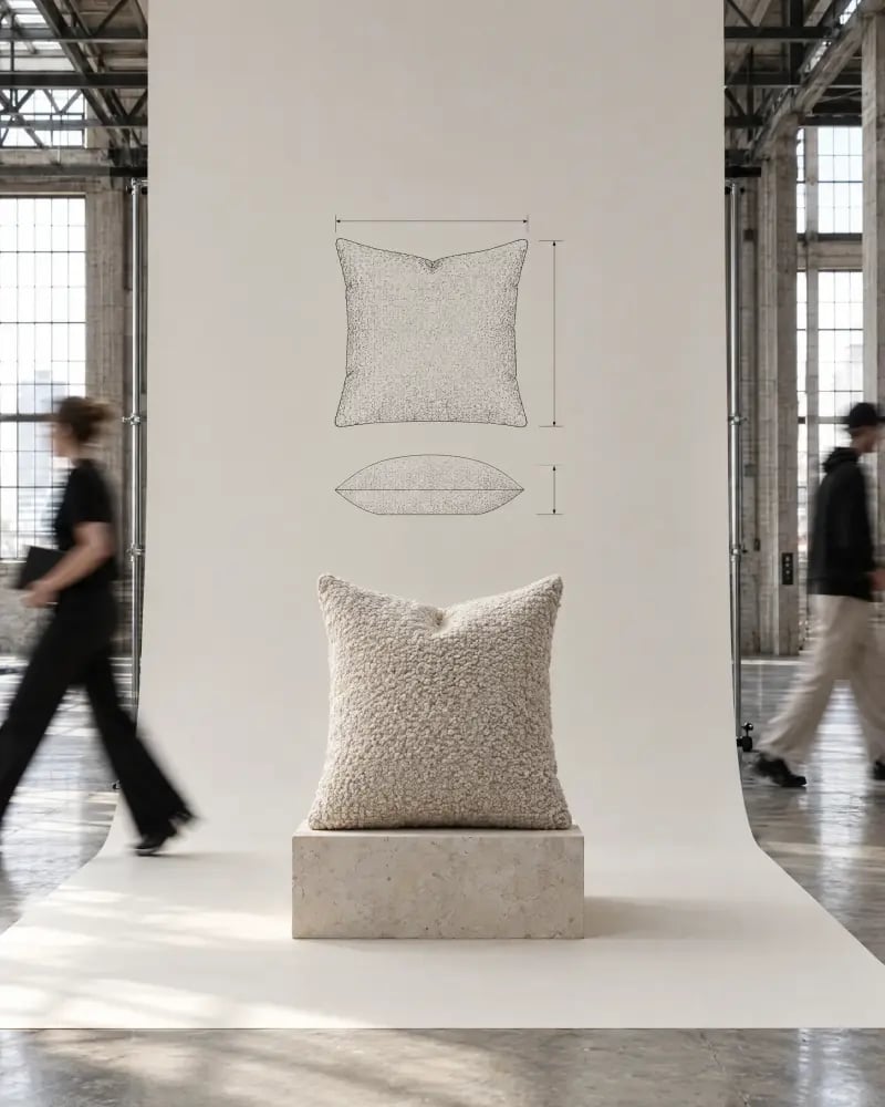 LUNA bouclé cushion in oatmeal, OZLO Studio Set