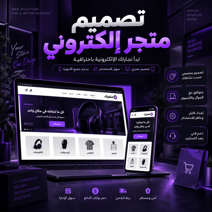 تصميم متجر إلكتروني