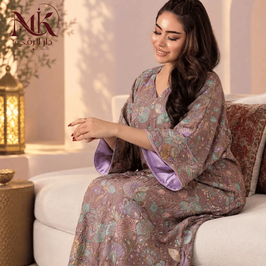 قفطان بنقشة بوهيمية تطريز يدوي 1