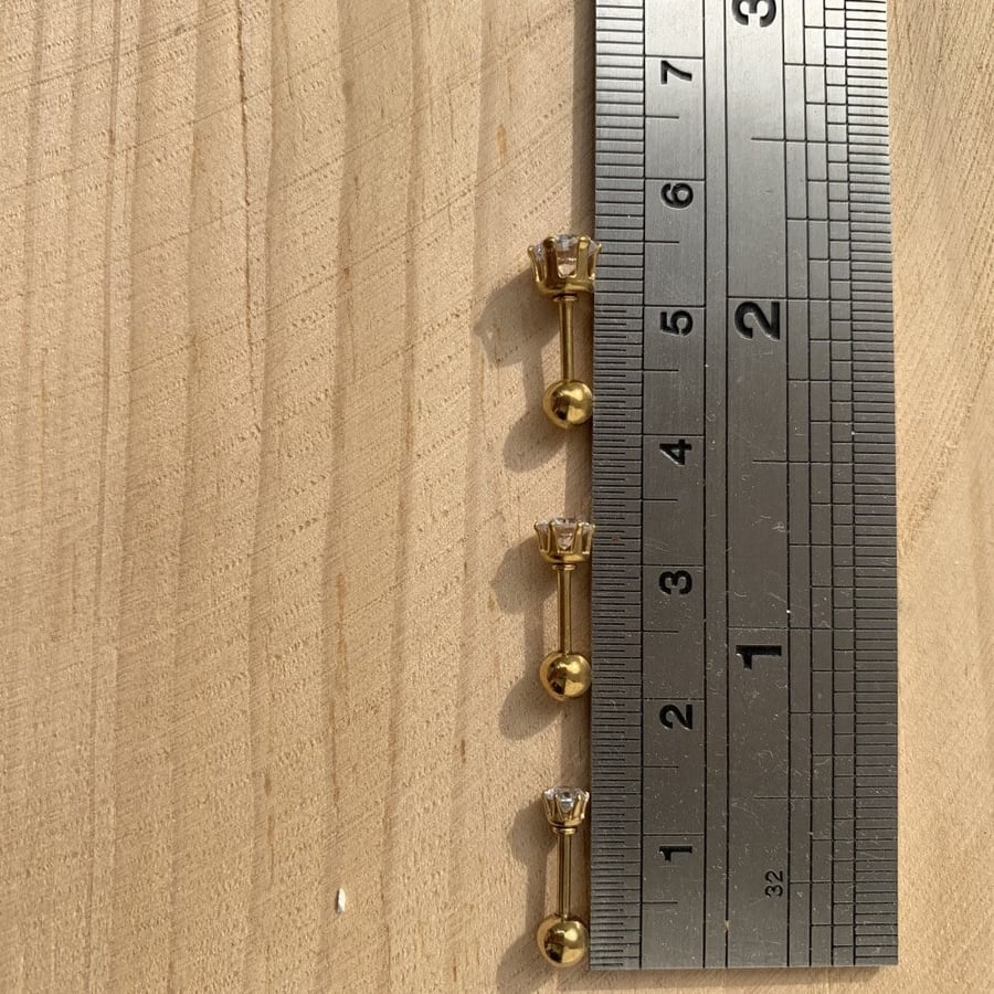 كرستال بيرسنق  طبي فضي حبتين 16g