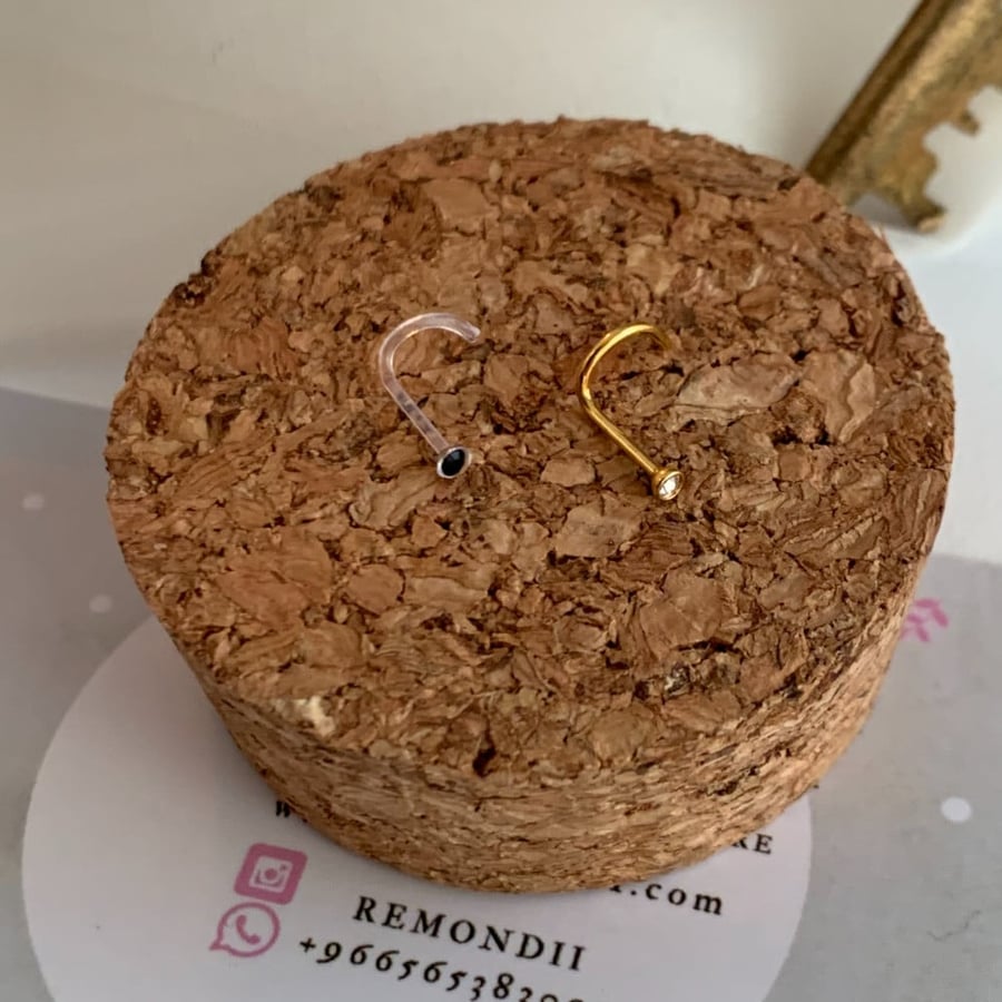 زمام كرستال ستيل مطلي ذهب 20g طبي