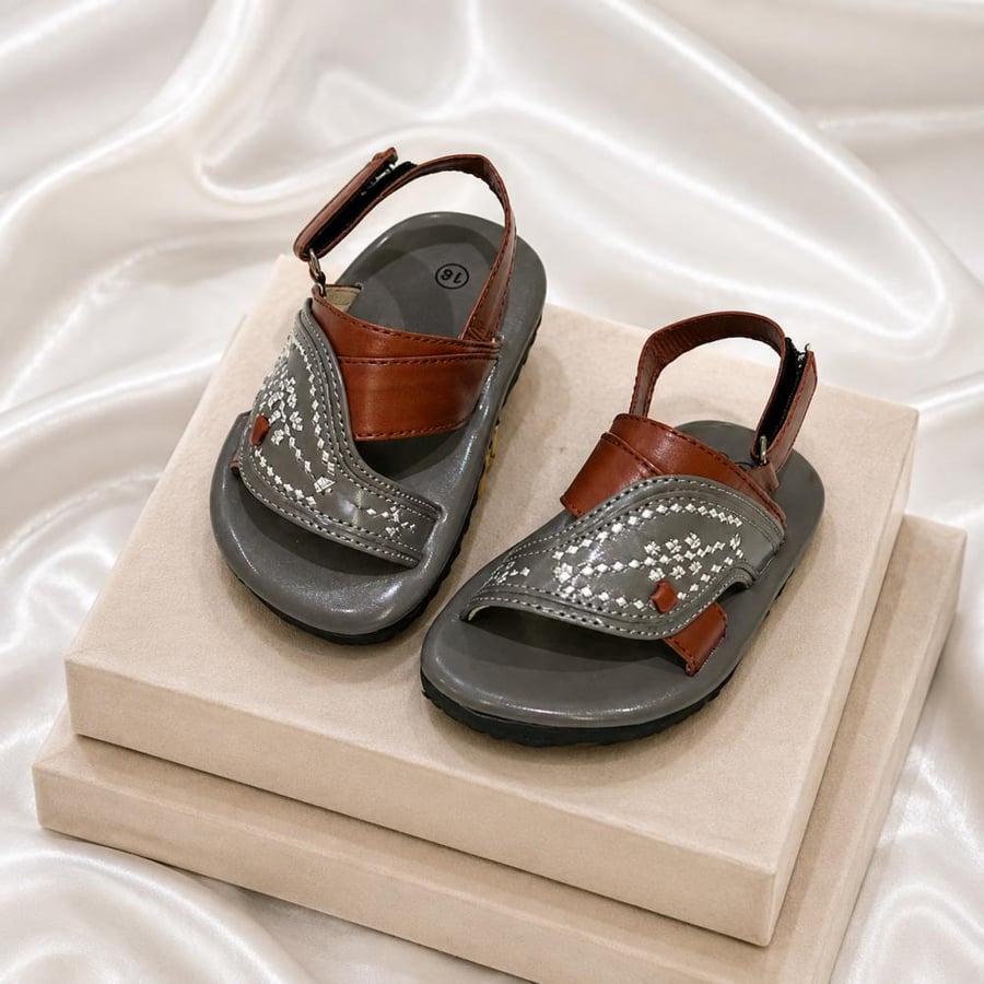 Eastern slippers gray and brown