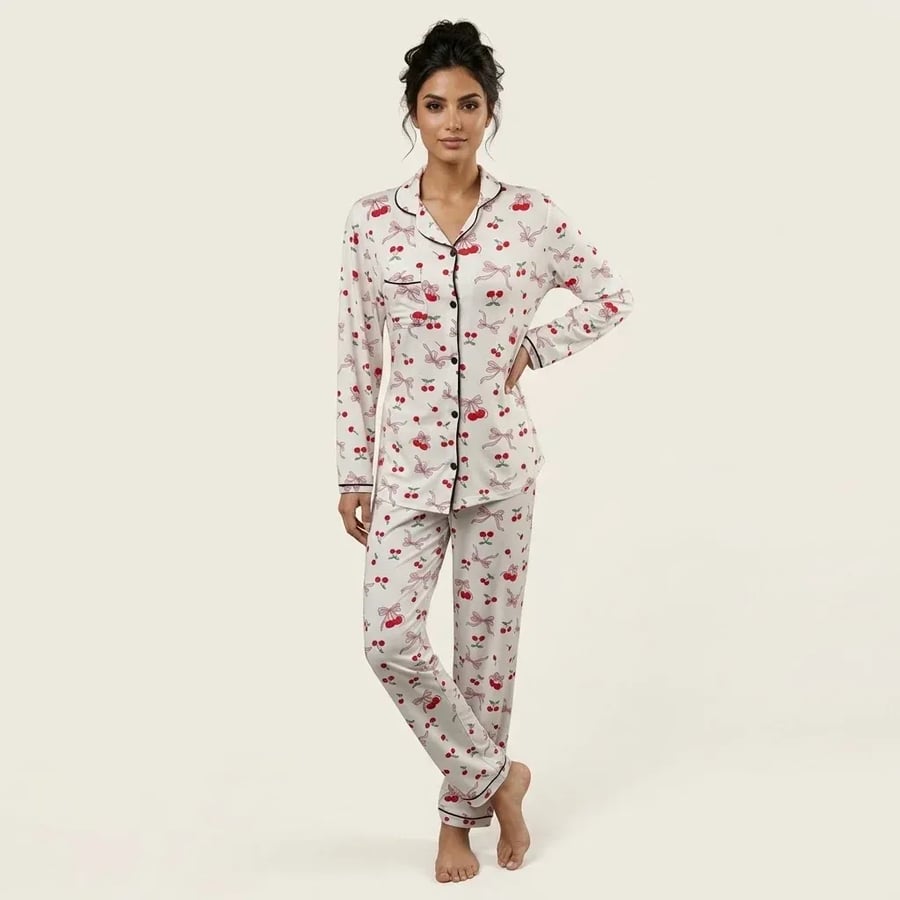 Women's floral cotton pajamas