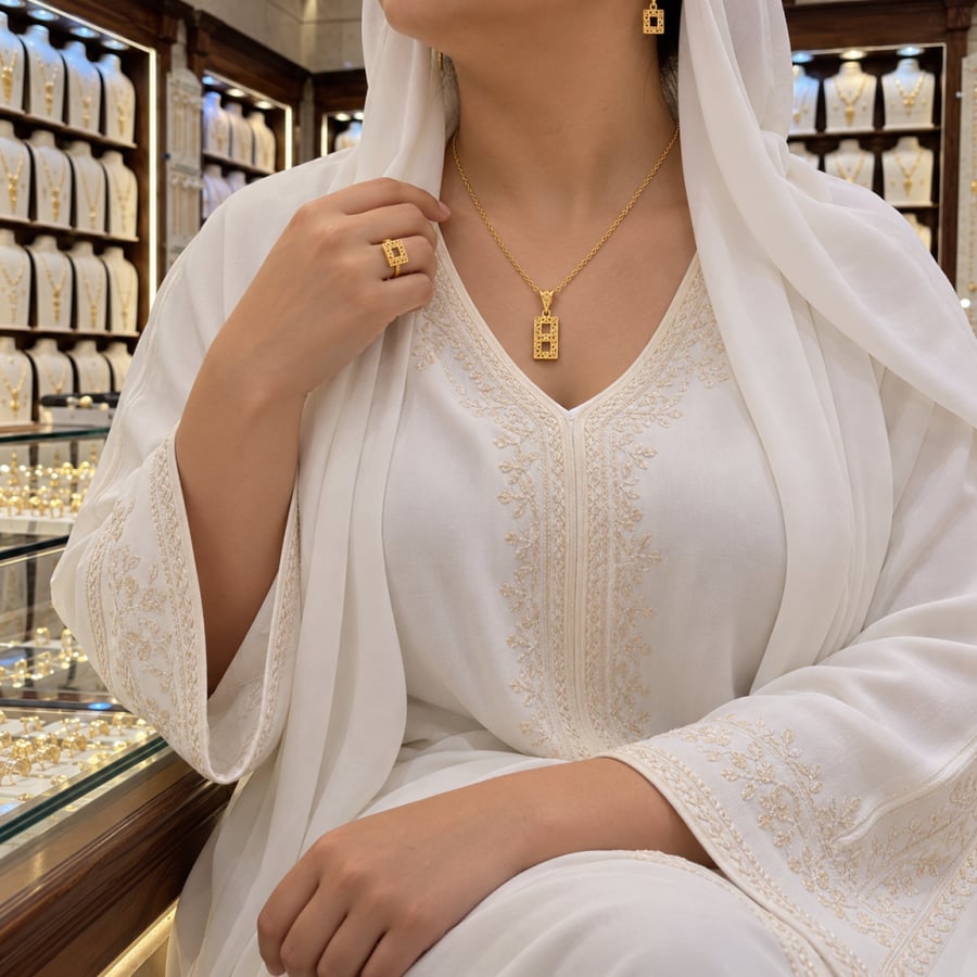 طقم ناعم فاخر ذهب عيار 21