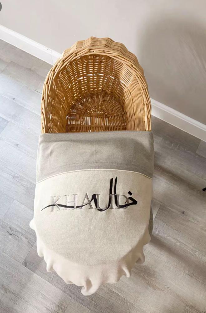 بطانيه وجهين رمادي وبيج فاتح