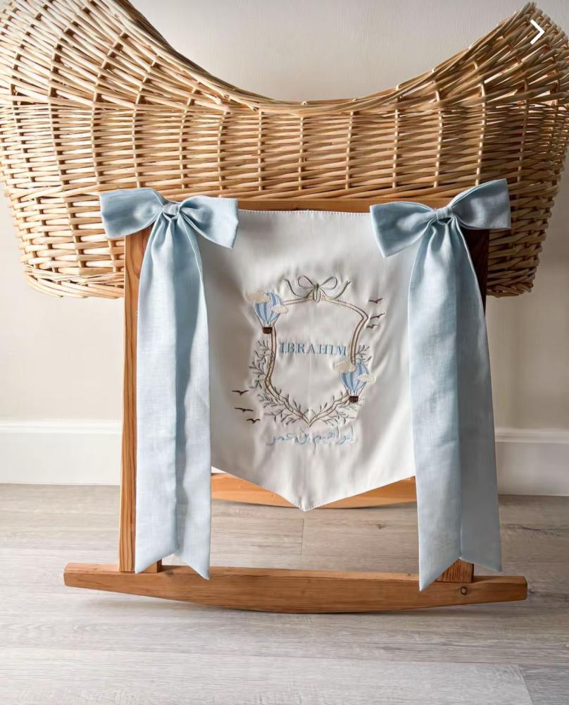 Sky blue bed banner
