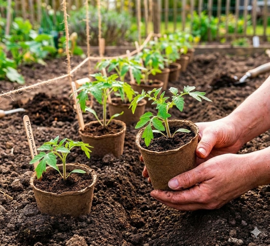 أصص كرتونية قابلة للتحلل 24 قطعة - مقاس 6 سم.  -Biodegradable Cardboard Pots (24 Pieces) – 6 cm Size