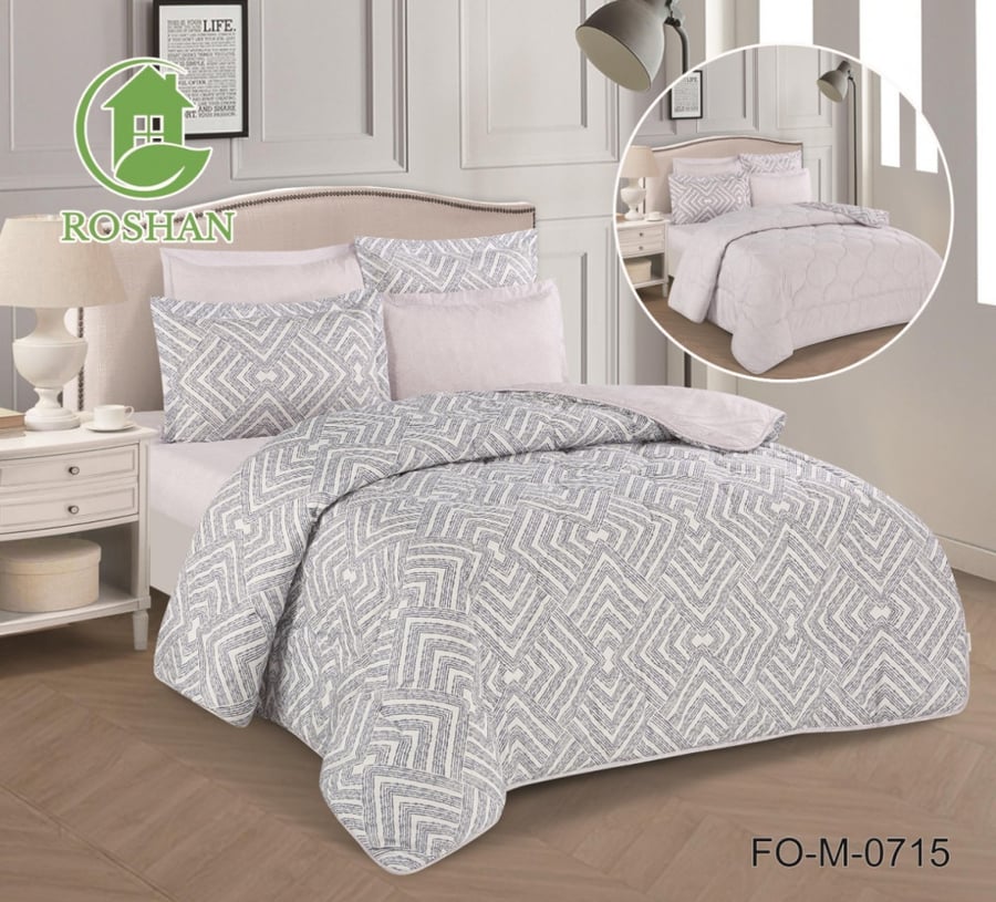 طقم مفرش صيفي 4 قطع نفرونص حشوة ثابتة FO/m-0601