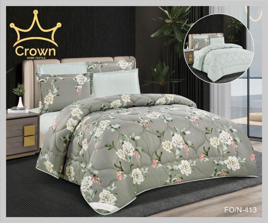 طقم مفرش صيفي 4 قطع كوين حشوة ثابتة 412-CROWN