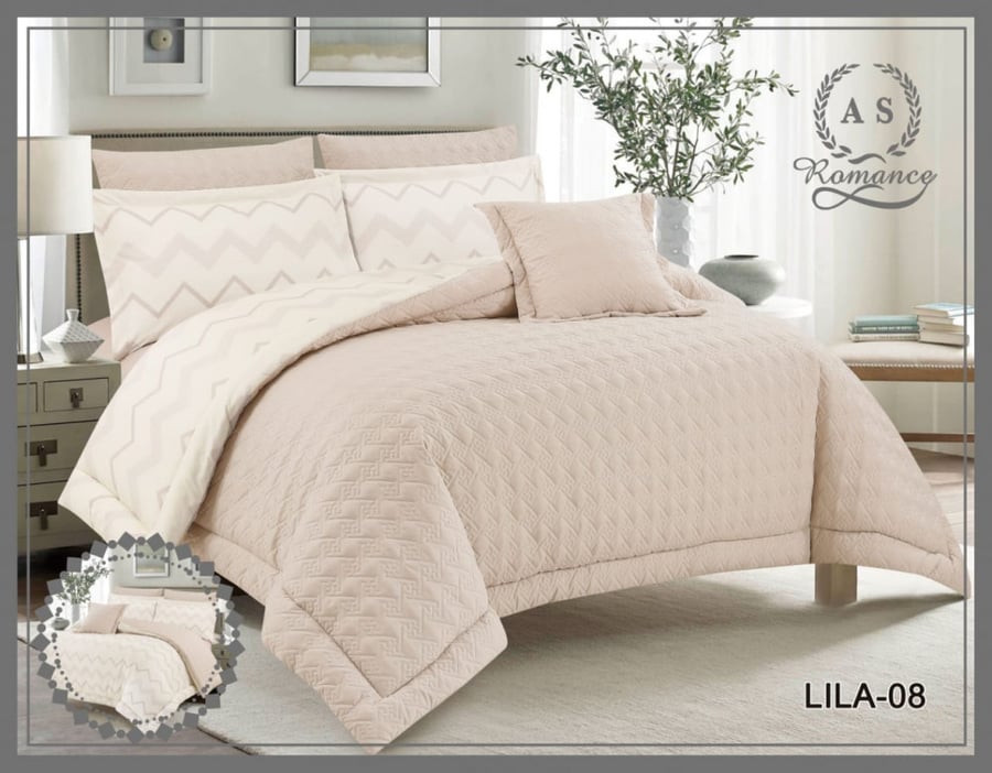 مفرش صيفي كوين 5 قطع حشوة ثابتة LILA-08