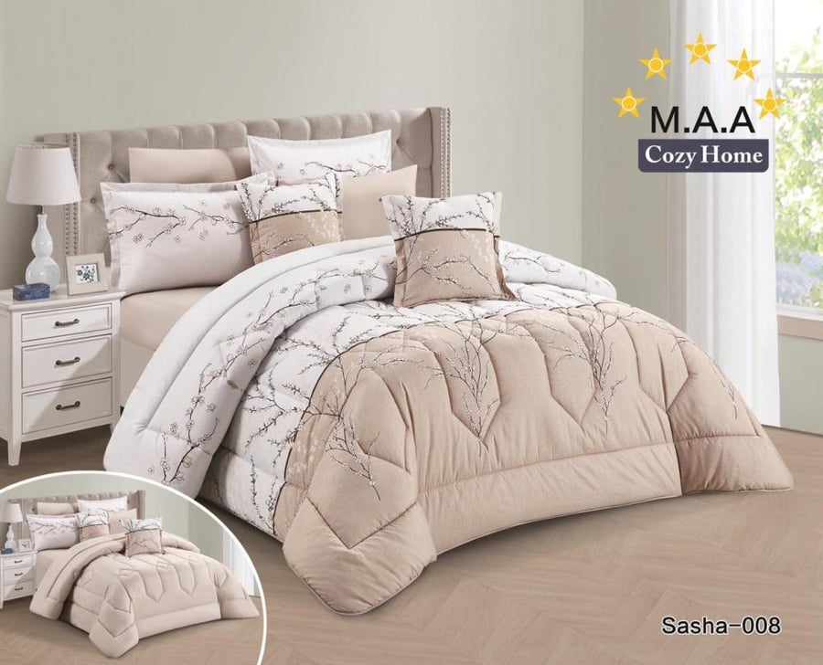Summer bedspread set Queen 4 pieces fixed filling SASHA-007