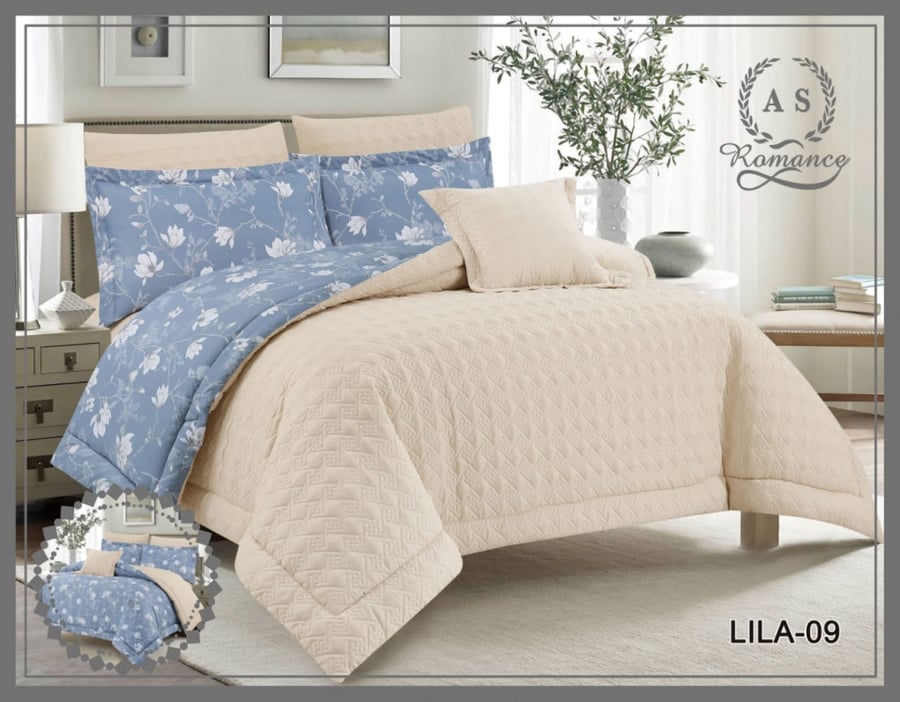 مفرش صيفي كوين 5 قطع حشوة ثابتة LILA-09