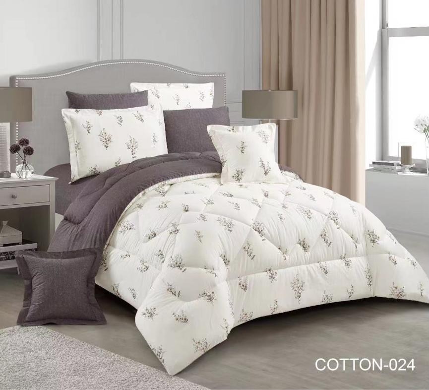 مفرش قطن صيفي كوين 4 قطع حشوة ثابتة  COTTON home-064