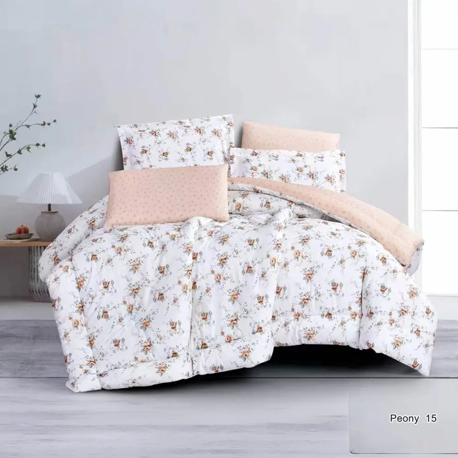 طقم مفرش صيفي 6 قطع نفرين حشوة ثابتة PEONY-99