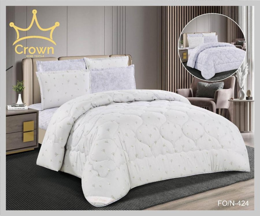 طقم مفرش صيفي 6 قطع نفرين حشوة ثابتة CROWN