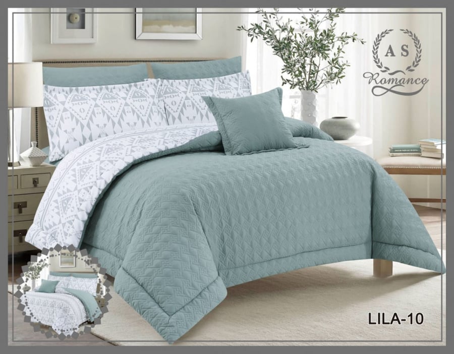 مفرش صيفي نفرين 7 قطع حشوة ثابتة LILA-10