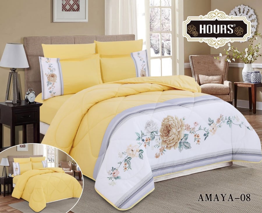 طقم مفرش صيفي نفرونص 4 قطع حشوة ثابتة AMAYA-08