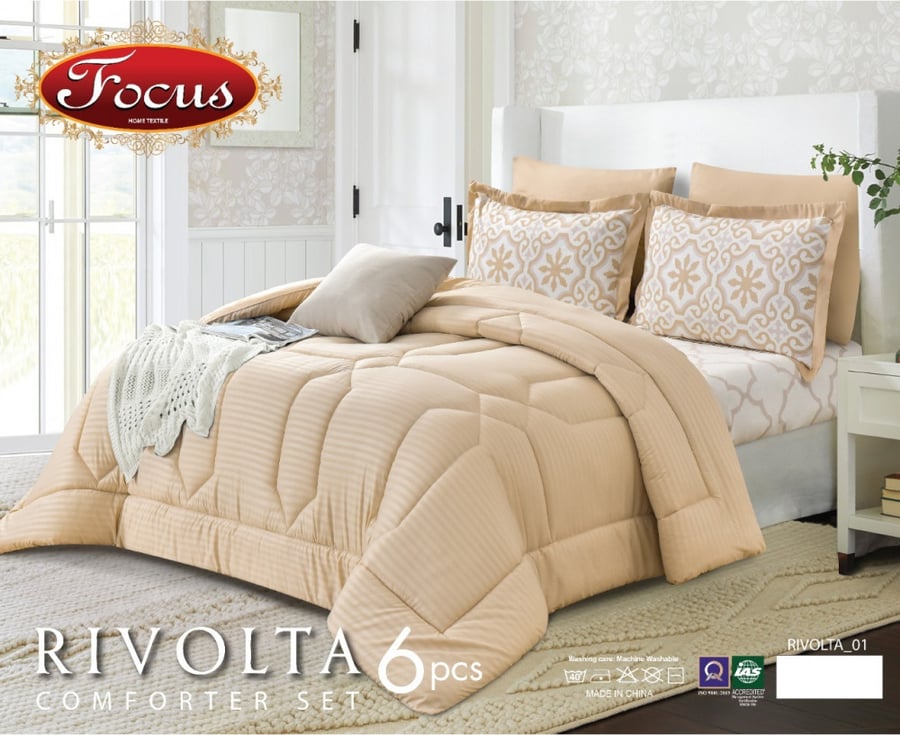 طقم مفرش صيفي 6 قطع نفرين حشوة ثابتة RIVOLTA-03