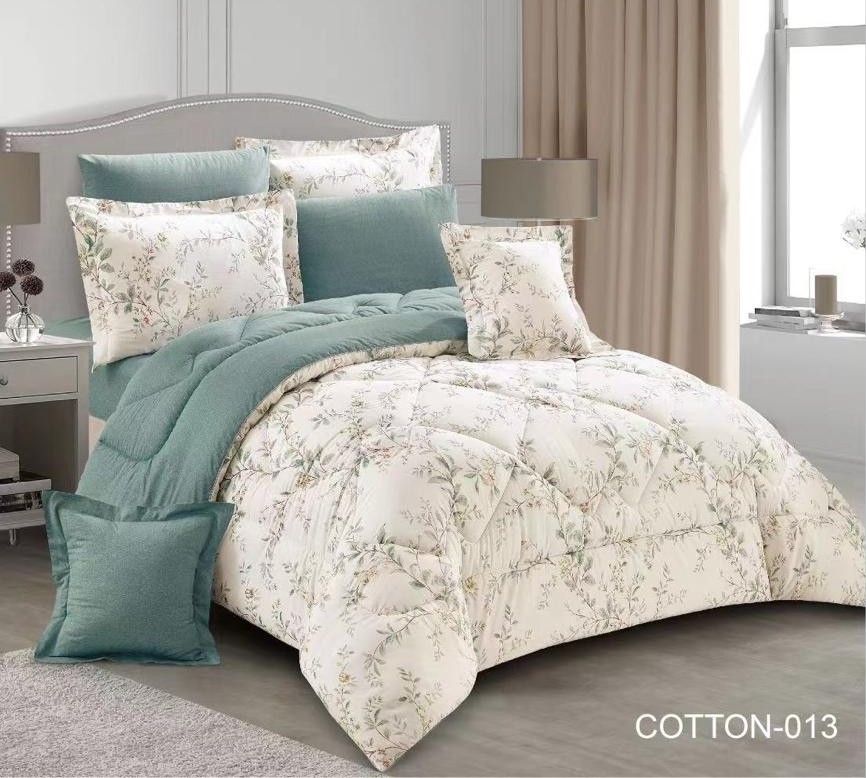 مفرش قطن صيفي كوين 4 قطع حشوة ثابتة COTTON home-064
