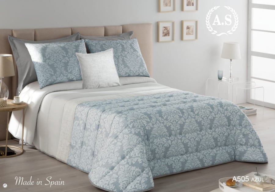 طقم مفرش صيفي 7 قطع نفرين حشوة ثابتة A505 AZUL