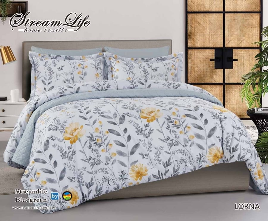 Summer bedspread for two, 7 pieces, fixed filling, LORNA