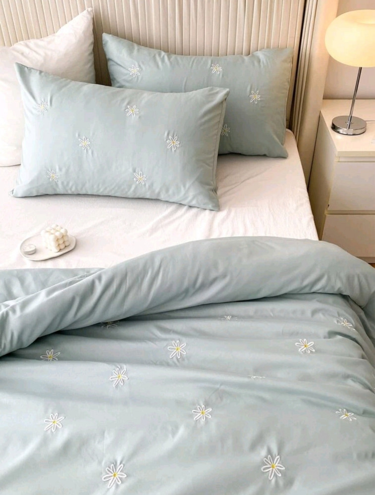 A covering for two people, embroidered, without filling, 3 pieces