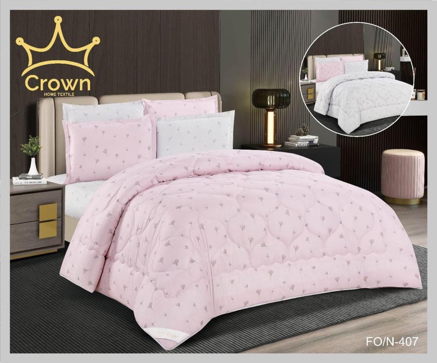 طقم مفرش صيفي 6 قطع نفرين حشوة ثابتة CROWN