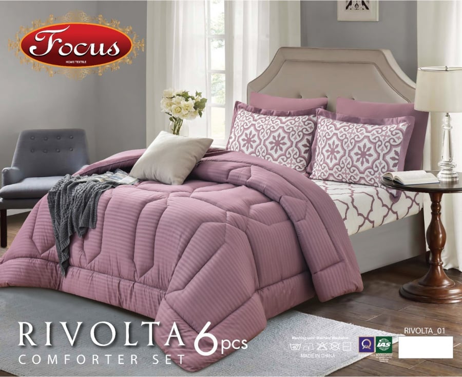 طقم مفرش صيفي 6 قطع نفرين حشوة ثابتة RIVOLTA-03