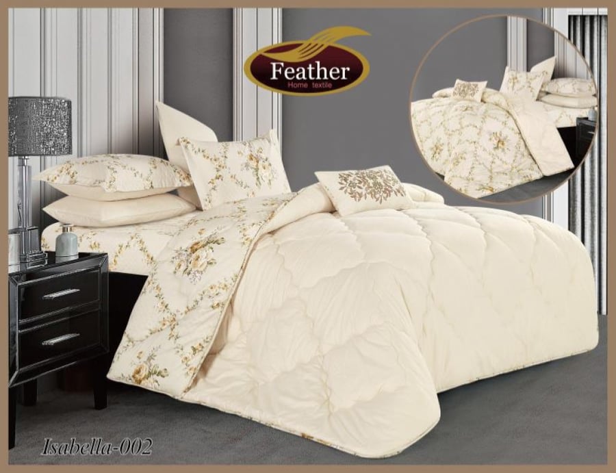 Summer Feather Bedspread Set 7 pieces for two with fixed filling
