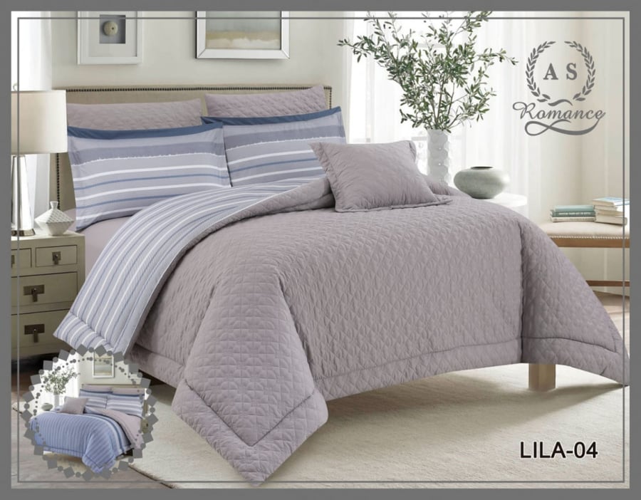 مفرش صيفي نفرين 7 قطع حشوة ثابتة LILA-04