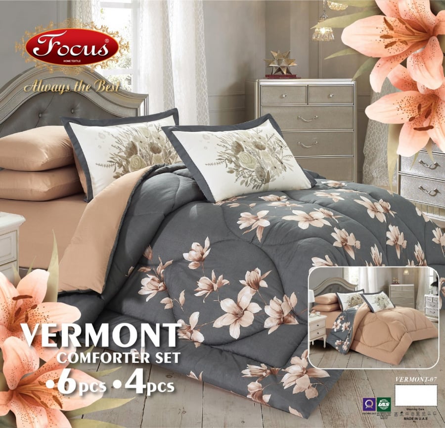 طقم مفرش صيفي 6 قطع نفرين حشوة ثابتة VERMONT-03