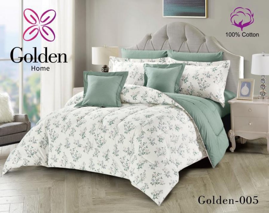 Golden summer bedspread Queen 6 pieces fixed filling