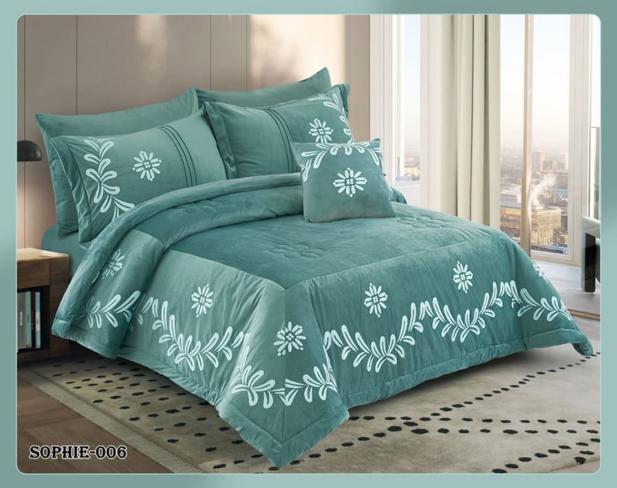 مفرش شتوي فرو نفرين 7 قطع حشوة ثابتة SOPHIE-006